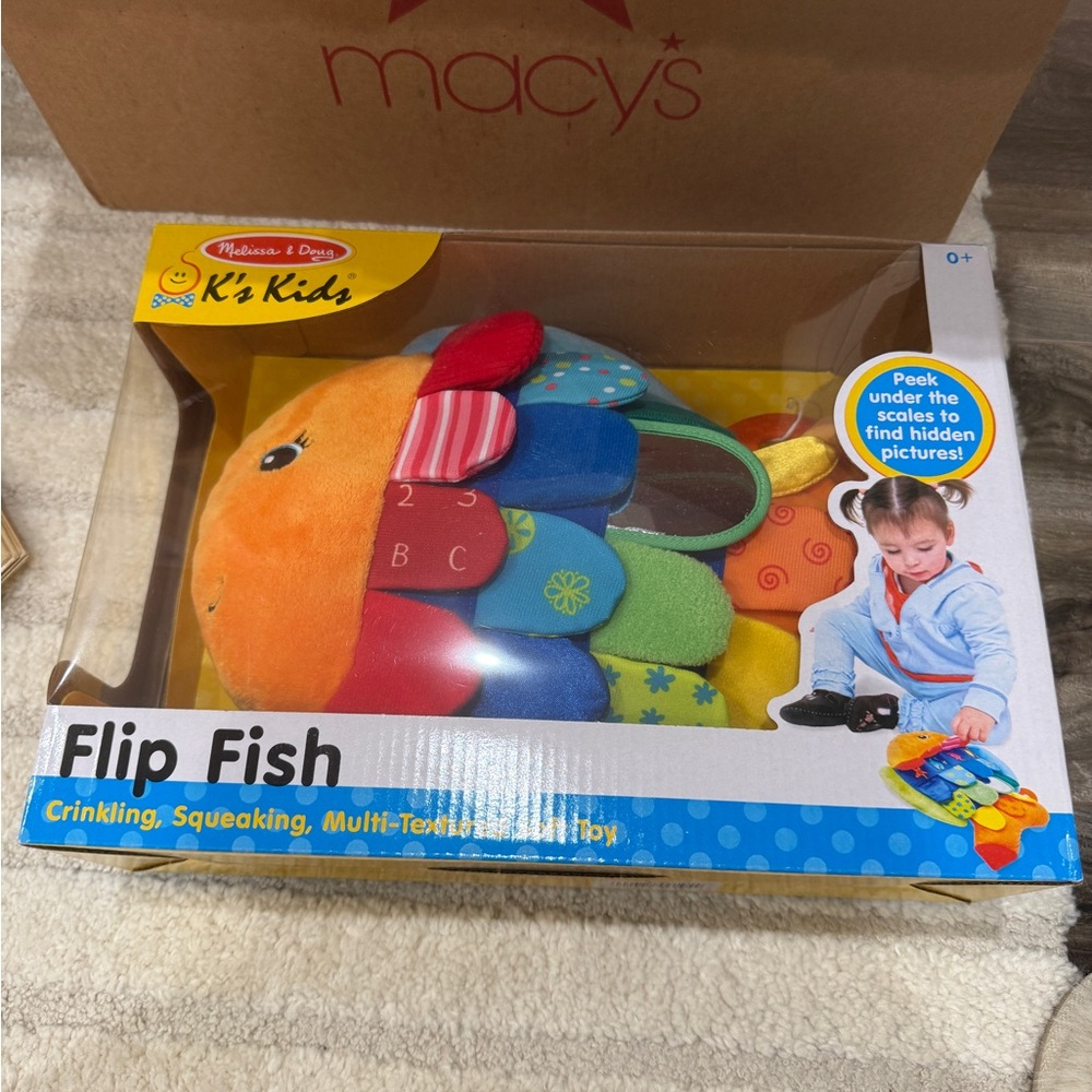Melissa & Doug Flip Fish Plush Toy - Orange, Blue, Green, Yellow, Red